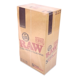 RAW Classic "5 Stage Rawket" Pre-Rolled Cones (Box of 15 Packs) 