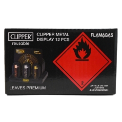 Clipper Metal Lighters - Leaves Premium - 12CT Display 