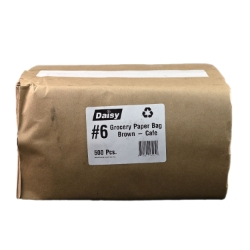 Daisy #6 Brown Paper Bags (6"x3.6"x11") - [Pack of 500] 