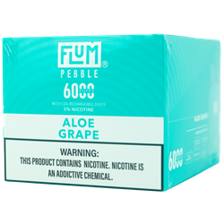 Flum Pebble Aloe Grape 10 Pack flum, pebble, disposable, vape, disposable vape, nicotine, 50mg, aloe vera, grape, strawmelon, 6000, puffs, 6000 puffs, rechargeable