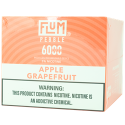 Flum Pebble Apple Grapefruit 10 Pack flum, pebble, flum pebble, disposable, vape, disposable vape, nicotine, 50mg, apple, grapefruit, apple grapefruit, 6000, puffs, 6000 puffs, rechargeable
