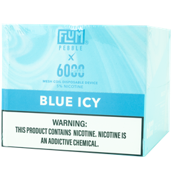 Flum Pebble Blue Icy 10 Pack flum, pebble, flum pebble, disposable, vape, disposable vape, nicotine, 50mg, apple,blue icy, Blue icy, 6000, puffs, 6000 puffs, rechargeable
