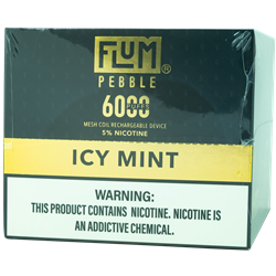 Flum Pebble Icy Mint 10 Pack flum, pebble, flum pebble, disposable, vape, disposable vape, nicotine, 50mg, icy, mint, Icy mint, 6000, puffs, 6000 puffs, rechargeable