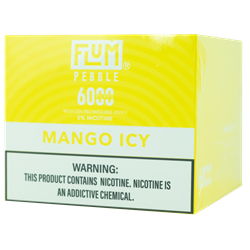 Flum Pebble Mango Icy 10 Pack flum, pebble, disposable, vape, disposable vape, nicotine, 50mg, mango, mango icy, icy, 6000, puffs, 6000 puffs, rechargeable