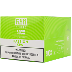 Flum Pebble Passion Kiwi 10 Pack flum, pebble, flum pebble, disposable, vape, disposable vape, nicotine, 50mg, passion, passion kiwi, kiwi 6000, puffs, 6000 puffs, rechargeable