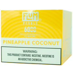 Flum Pebble Pineapple Coconut 10 Pack flum, pebble, flum pebble, disposable, vape, disposable vape, nicotine, 50mg, pineapple, coconut, pineapple coconut, 6000, puffs, 6000 puffs, rechargeable