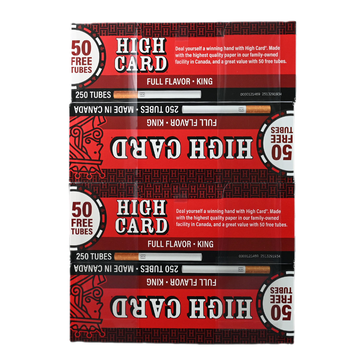 High Card Regular King Size Filter Tubes - 4PK 