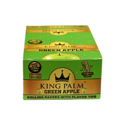King Palm King Size Green Apple Papers with Flavor Tips (Box of 12) 