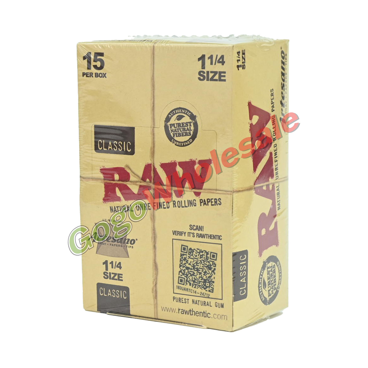 RAW Artesano Classic 1 1/4 Size Rolling Papers plus Tips 15 Pack RAW, raw rolling papers, rolling papers