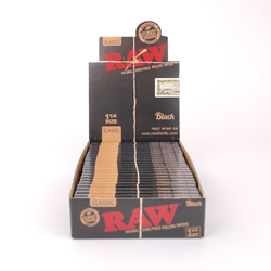 RAW Black 1 1/4 Rolling Papers (Box of 24) 