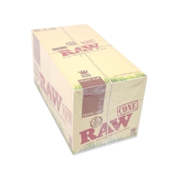 RAW Organic Hemp King Size Pre-Rolled Cones (Box of 32 Packs) 