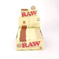 RAW Organic Hemp King Slim Rolling Papers (Box of 50) 