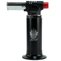 Smoxy Premium Apollo Torch Black SMOXY, gas lighter, torch lighter, premium lighter, stylish accessory, cigar lighter, unique lighter, sleek torch, sophisticated flame, reliable ignition, ergonomic grip, conversation starter, quality construction, refillable lighter, statement piece.
