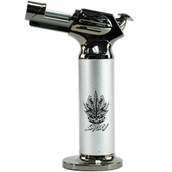 Smoxy Premium Cannon Torch Silver SMOXY, gas lighter, torch lighter, premium lighter, stylish accessory, cigar lighter, unique lighter, sleek torch, sophisticated flame, reliable ignition, ergonomic grip, conversation starter, quality construction, refillable lighter, statement piece.