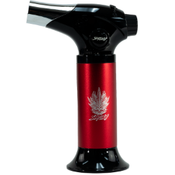 Smoxy Premium Loki Torch Red  gas lighter torch, Smoxy Premium, Loki Torch, outdoor lighting, camping gear, hiking essentials, versatile flame, adventure companion, durable design, portable tool, outdoor exploration, gas-powered torch, reliable ignition, convenient camping accessory.