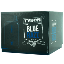 Tyson Blue Razz 10 Pack tyson, disposable, vape, disposable vape, nicotine, 50mg,Blue razz, blue, razz, 7000, puffs, 7000 puffs, rechargeable
