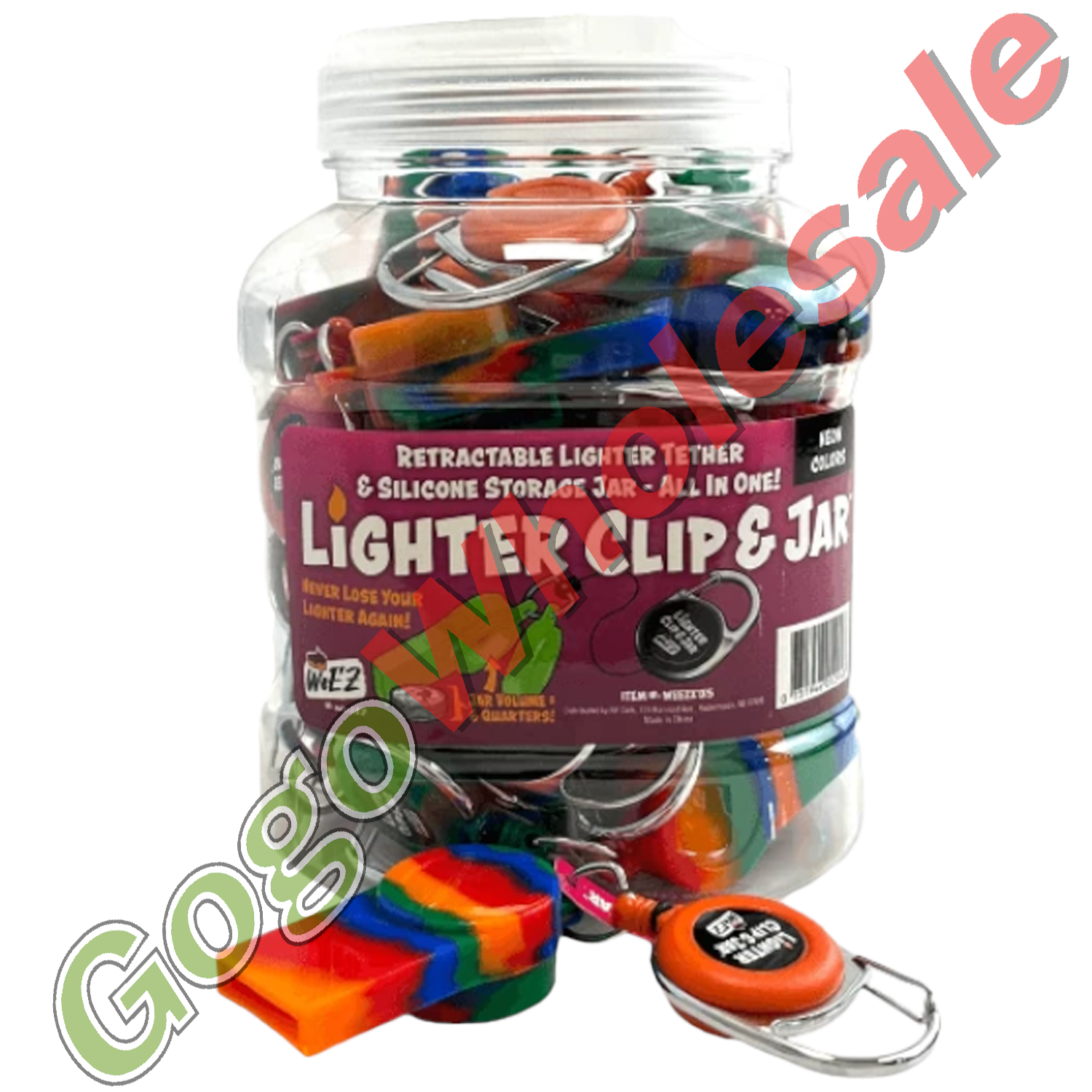 WeEZ Neon Colors Lighter Clip and Jar BL0017 
